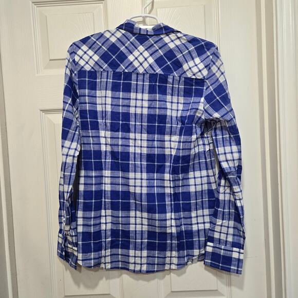 J.Crew Blue Plaid Perfect Shirt Women’s Size 8 NWT - Picture 9 of 10